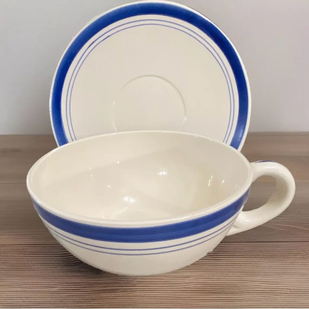 Large Vintage Soup Bowl & Matching Plate Unbranded Made in Portugal Never Used